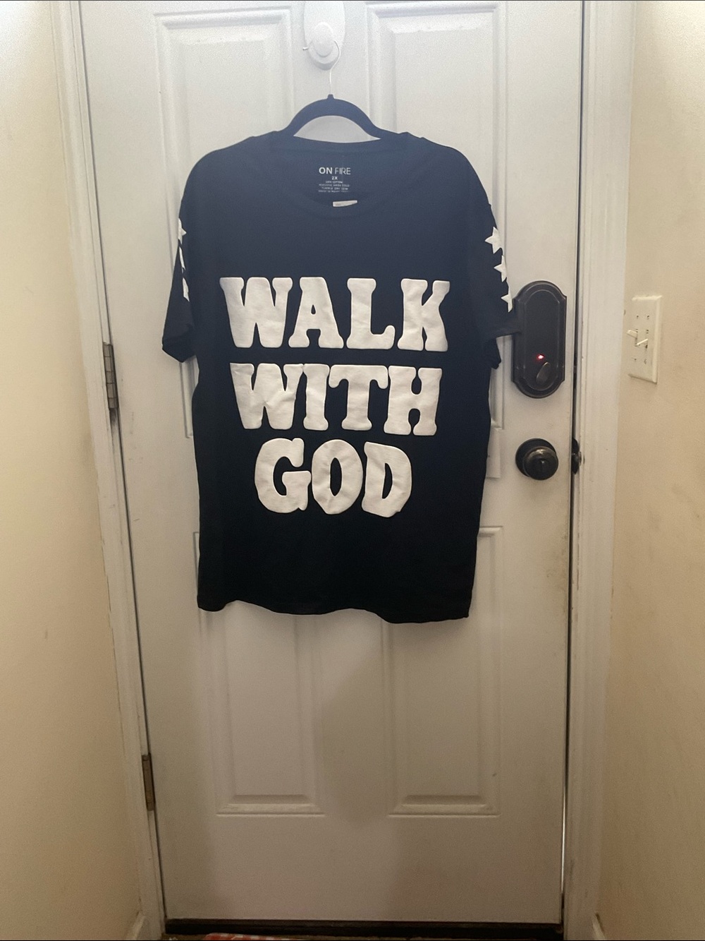 Walk with GOD - Black with White Bold Block Lettering - New with Tags - Size 2X